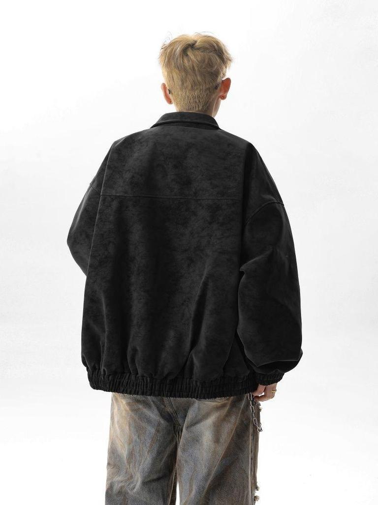 Men's High-End Stand-Up Collar Leather Motorcycle Jacket - Handsome, Loose, and Versatile for Autumn and Winter