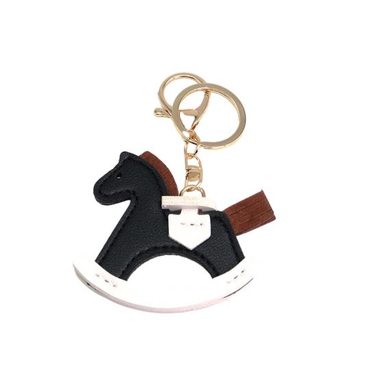 Keychain Imitation Leather Shaking Horse Design Key Chain Pendant Lightweight Key Holder
