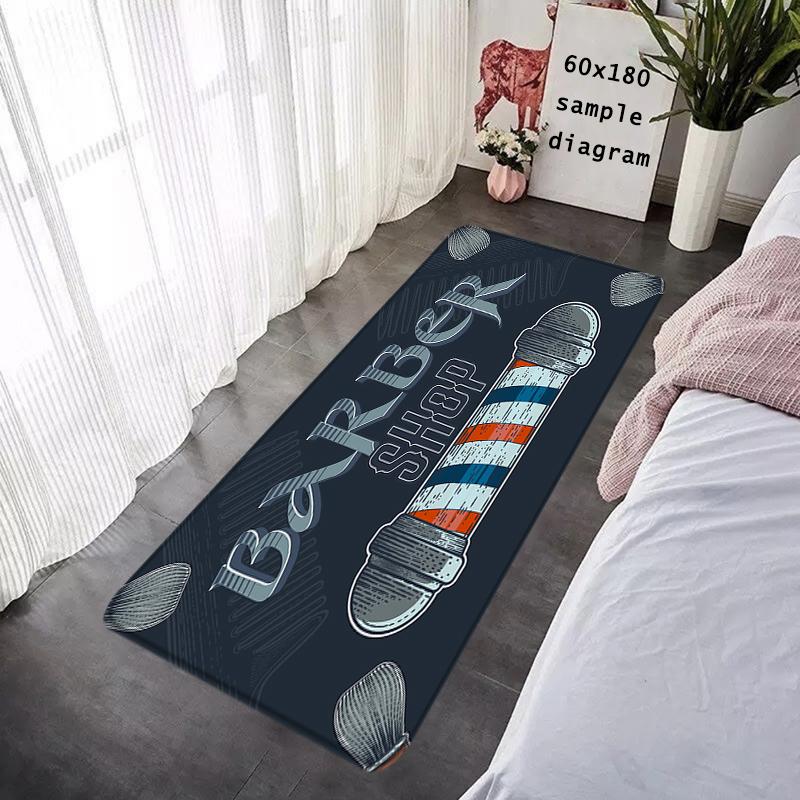 Doormat Flannel Barber Shop Salon Floor Mat Indoor Foot Rug Bedside Mats Kitchen Corridor Absorbent Carpet Ideal Balcony Decor