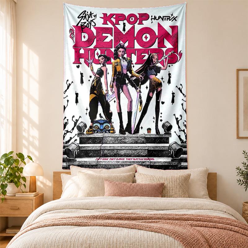 Kpop demon hunters Tapestry highquality for decorating living room bedroom dorm walls ideal as bedroom wallart orholiday gift