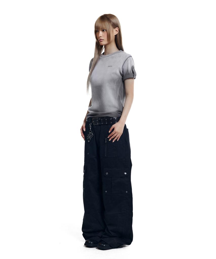 AAKAM Shirring Utility Cargo Pants (Black)