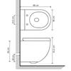 Wall Mounted Toilet without Rim Flush and with Bidet Function Ceramic Black