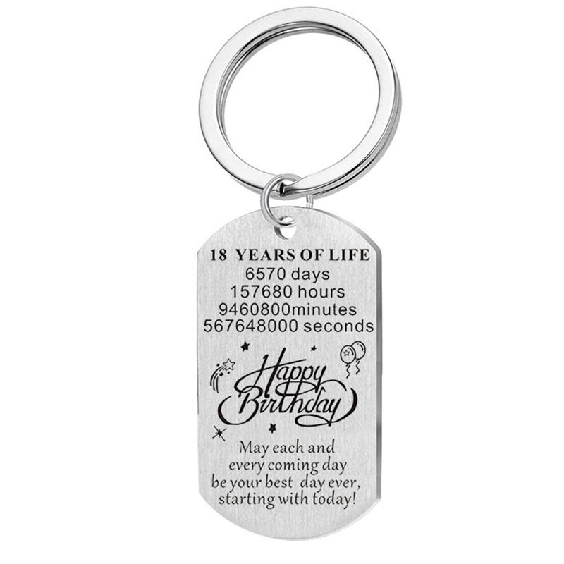Happy Birthday 18 21 Stainless Steel Pendant May Each and Every Coming Day Be Your Best Day Ever Keychain Charming Jewelry