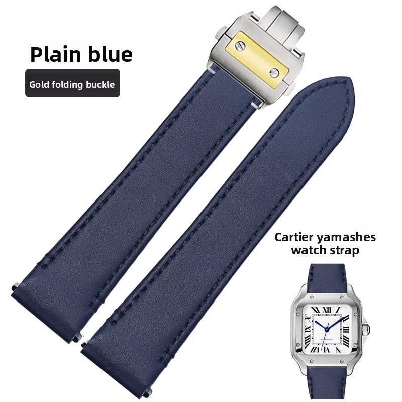 Cinturino per orologio in pelle di mucca di alta qualità Per Cartier Santos WSSA0010 WSSA0018 uomo donna Rilascio rapido Braccialetto in vera pelle 19mm 21mm