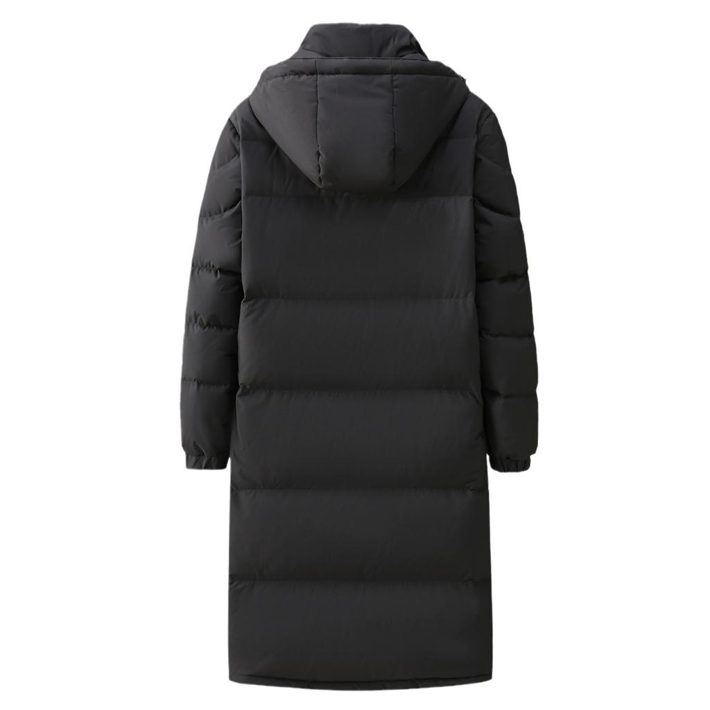 Men's and Women's Same Couple Down Jacket Fashionable and Casual Long Knee-length Hooded Thickened Korean Version Down Jacket