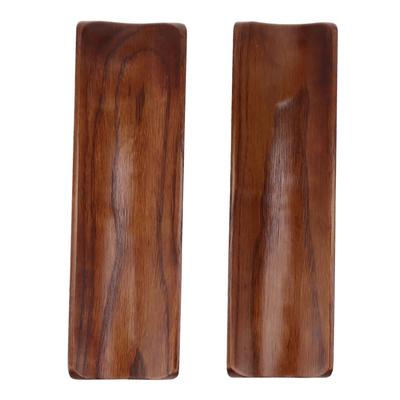 2PCS Sushi Plate Long Rectangle Plate Wood Japanese Style 7.2x2.1in Serving Platter for Cracker