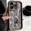 Anti-Fall Phone Case Blue Flower For Samsung Galaxy S26 S25 Ultra S24 FE S23 S22 S21 Plus A17 A37 A57 A56 A55 A54 Silicone Cover