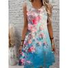 Abito estivo senza maniche da donna alla moda con fiori colorati stampa 3D per vacanze al mare mini abiti comodi taglie forti 8XL morbido traspirante abito a gilet
