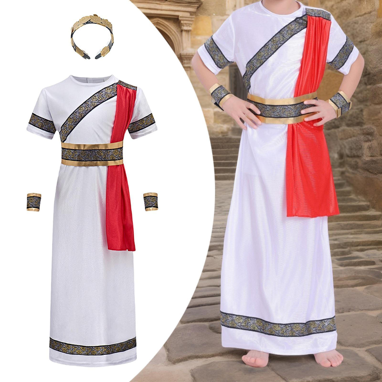 

Древний дизайн детские римские костюмы комплект халат повязка на голову многоразовые ролевые игры