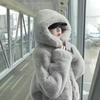 Koreanische verdickte Nerz samt Mantel Frauen Winter Kleidung Jacke Version lose Nachahmung Kaninchen Pelz Plüsch mit Kapuze