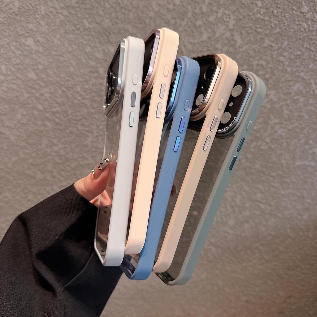 High-Transparency Metal Lens Case for iPhone 14/15/16 Pro/Promax - Drop-Proof Hard Cover