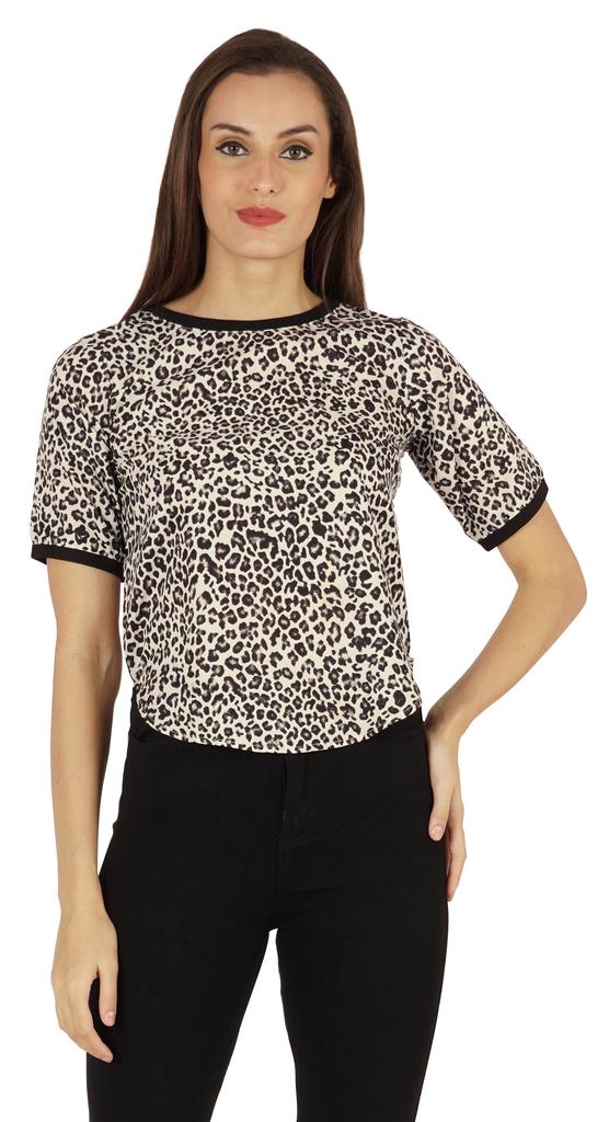 Inkmeso Rundhals Lässige T-Shirts Für Damen Bedruckt Normale Passform High-Low Saum