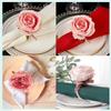 1-24PCS 2026 Pearl Rose Napkin Ring Creative Elegant Holder for Hotel Wedding Party Dining Table Decoration Accessories