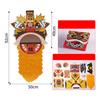 Chinese Lion Dance Head DIY Assembly Interesting Educational Cute Style Paper Decorative Craft Model for Toy Yellow
