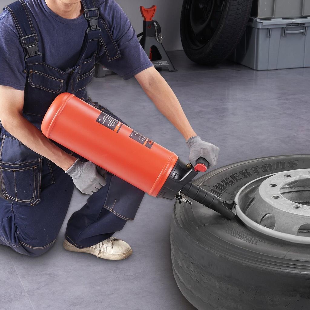 Tire Bead Blaster, 150 PSI, Handheld 2.4 Gal/9 L Air Bead Seater, Portable Inflation Tool, 87-116 PSI for Trucks, ATVs, Cars, and Tractor Tire Repairs