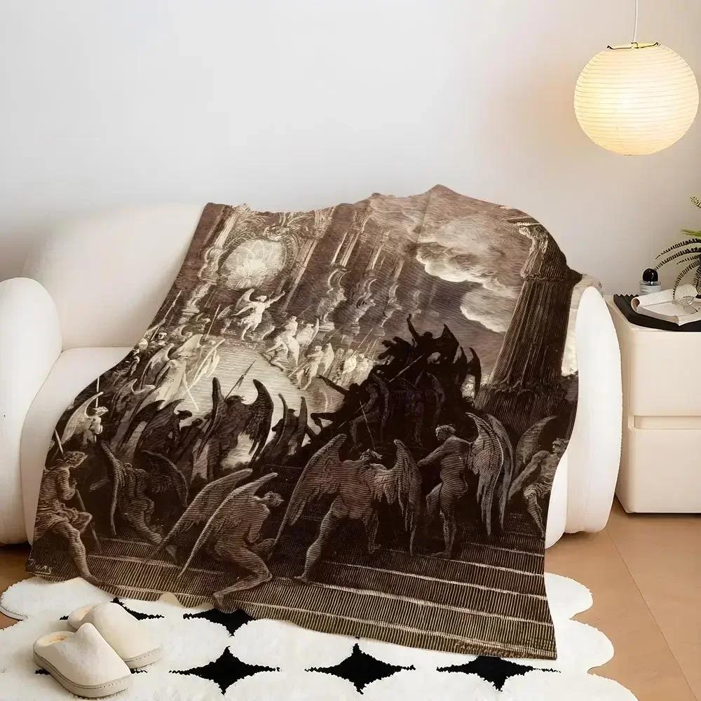 Artist G-Gustave D-Dore Throw Flannel Throw Blanket, Lightweight Cozy, Durable Washable cute Cool