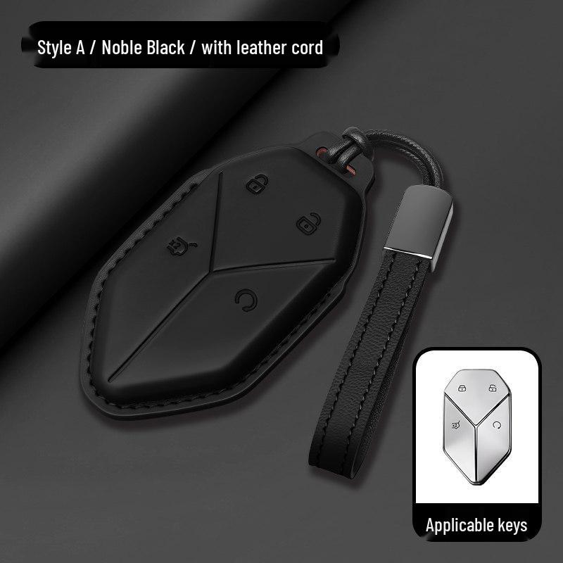 Equation Leopard Titanium Key Case: Genuine Leather, Anti-Fall, Interior Modification Accessory for 3-7 Keys