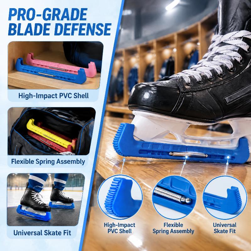 1Pair Adjustable Ice Skate Blade Guard Pvc Hard Skating Blade Protector Cover For Figure Skating Hockey Skates