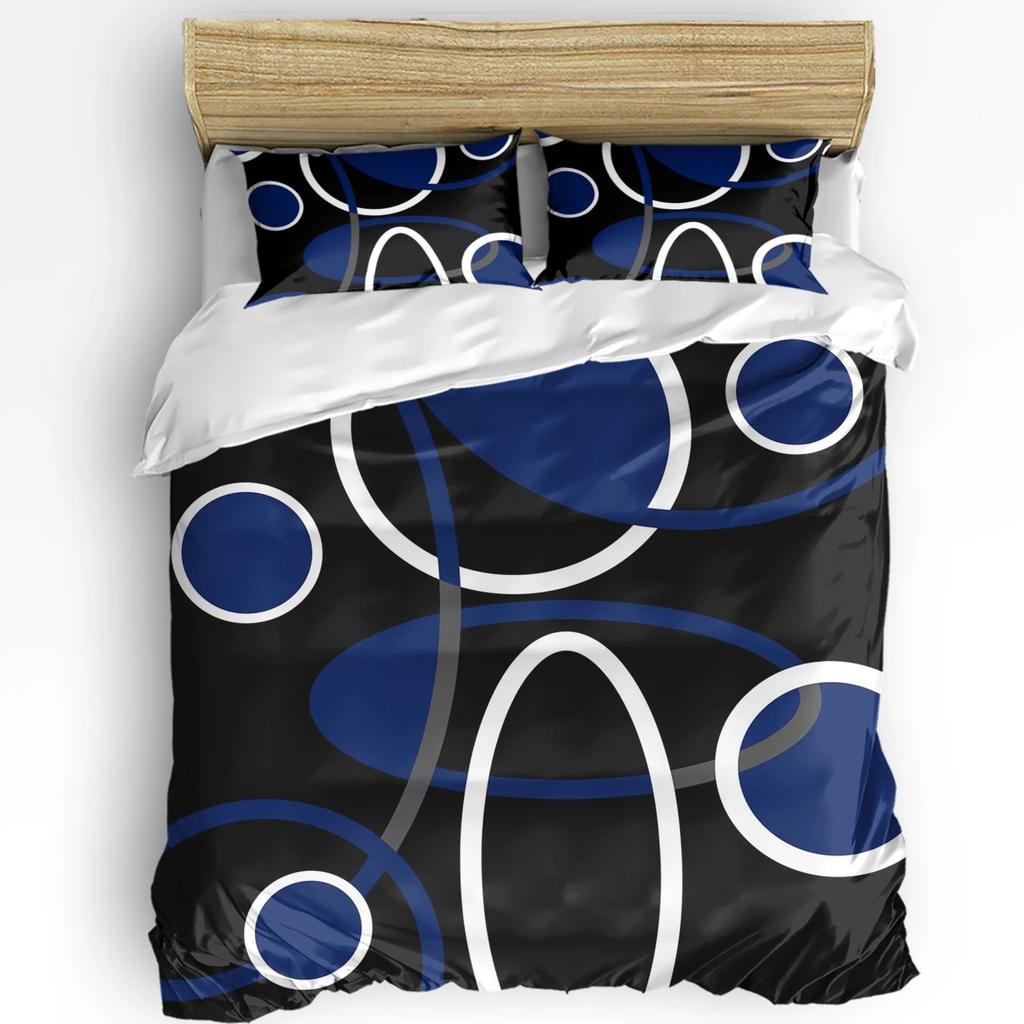 Geometric Red Black Gray Solid Abstract 3pcs Bedding Set For Double Bed Home Textile Duvet Cover Quilt Cover Pillowcase