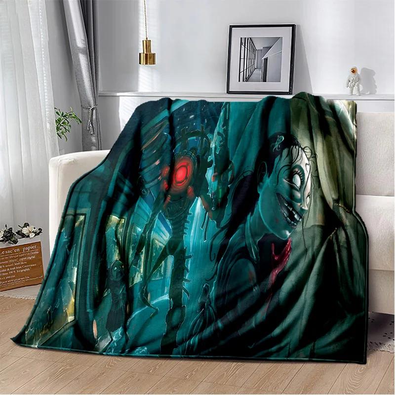 D Retro BioShock Game Blanket Soft Throw for Home Bedroom Sofa Travel Office Kids Cozy Rest Cover