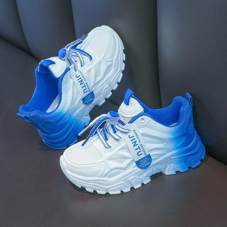 Korean-style spring new collection: gradient-colored sneakers for girls, casual shoes for boys, and comfortable running shoes for older children