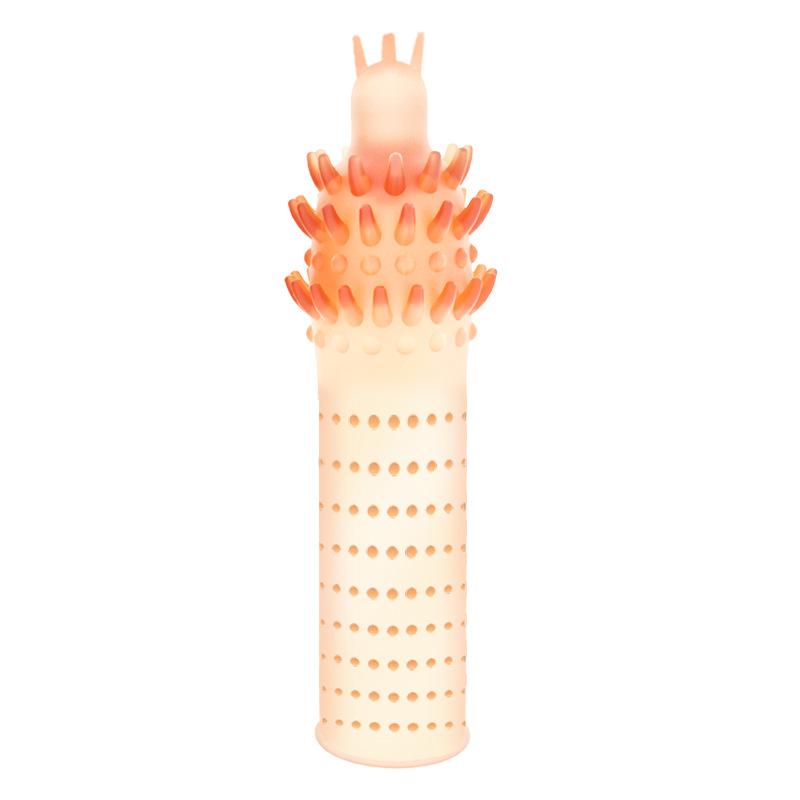 Penis Covers Extender Men's Wolf Teeth Condoms Crystal Penis Sleeve Condoms Cock Ring Adult Sex Toy For Adult Sex Male Lasting