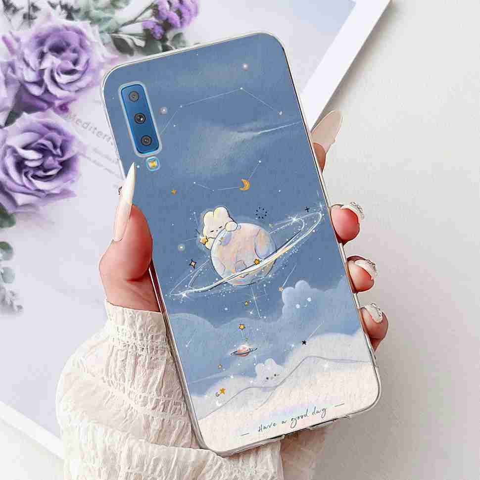 For Samsung Galaxy A7 2018 Case SM-A750F Fashion Colorful Butterfly Soft Silicone Cover For Samsung a7 A7 2018 6.0" Cases Bumper