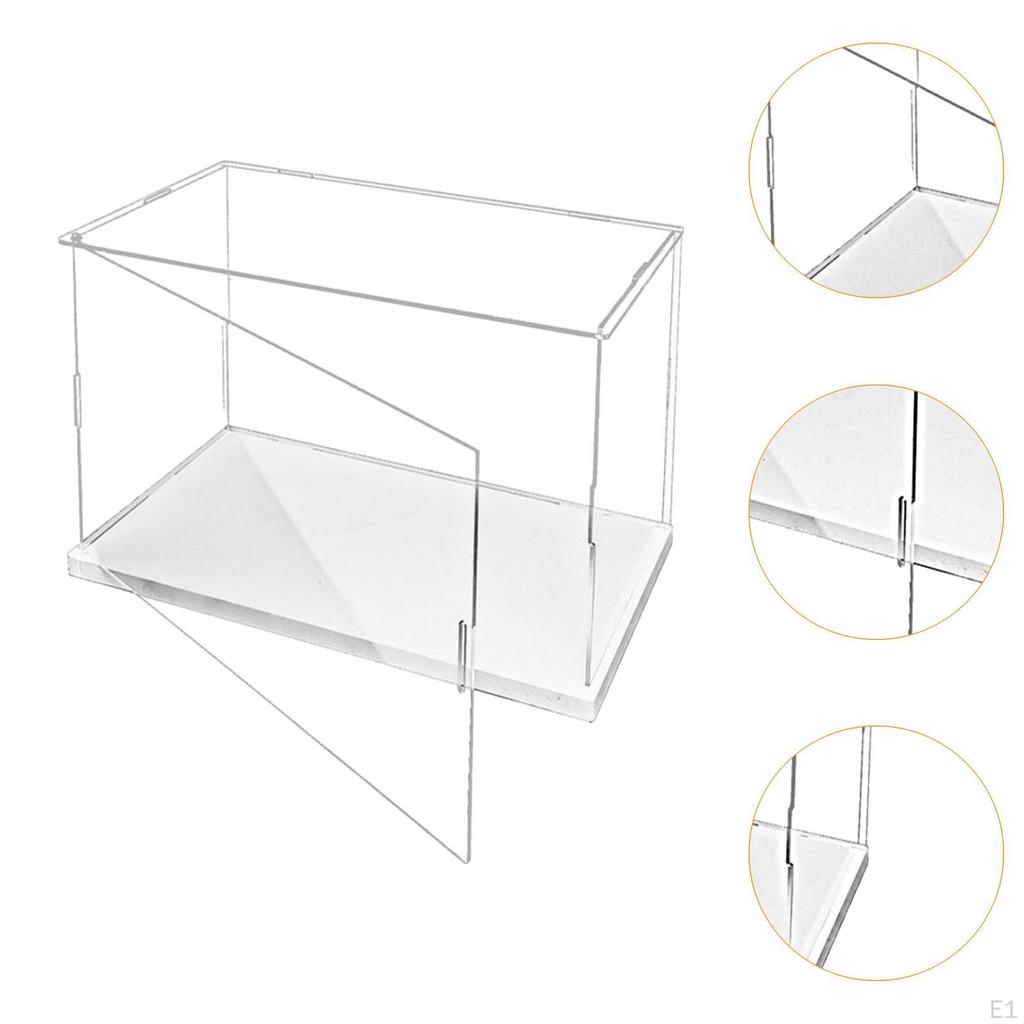 Clear Acrylic Display Case Dustproof Protective Showcase Practical Tabletop with Base Elegant