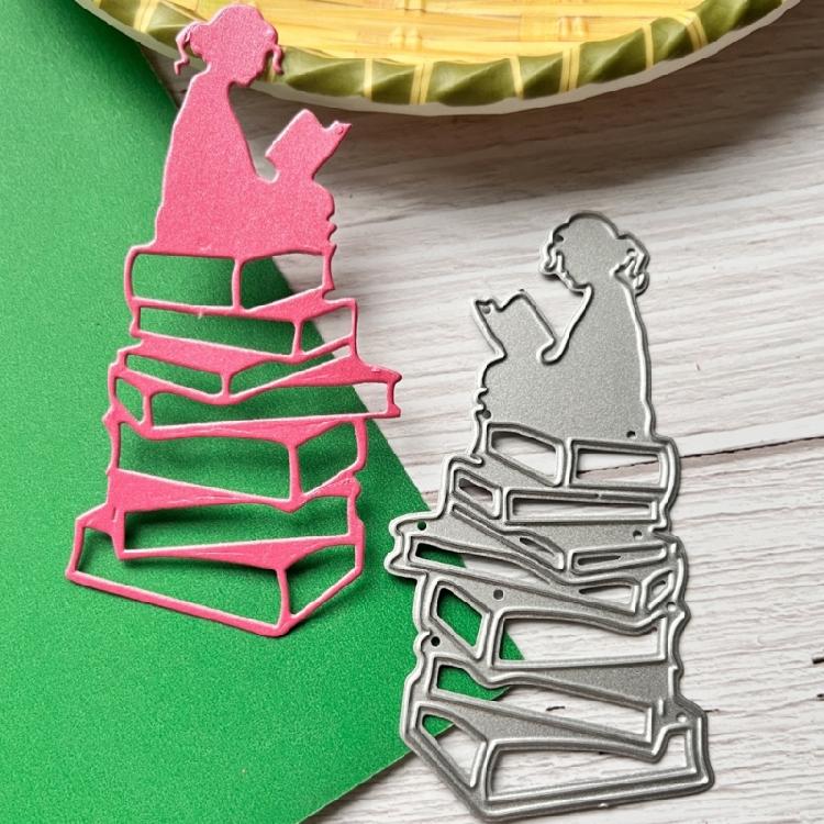 Čtení Knihy Kovové Výseky Šablona pro Ražbu Šablona Scrapbooking pro Výsek Karty