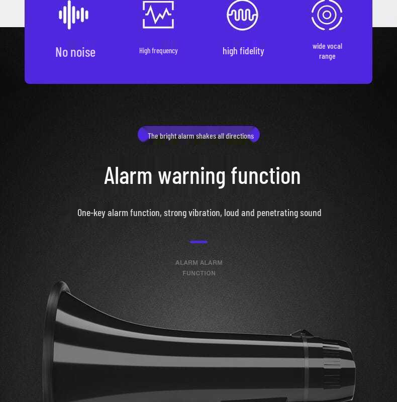 High-Power Handheld Megaphone with Recording & Charging - Loudspeaker for Street Stalls