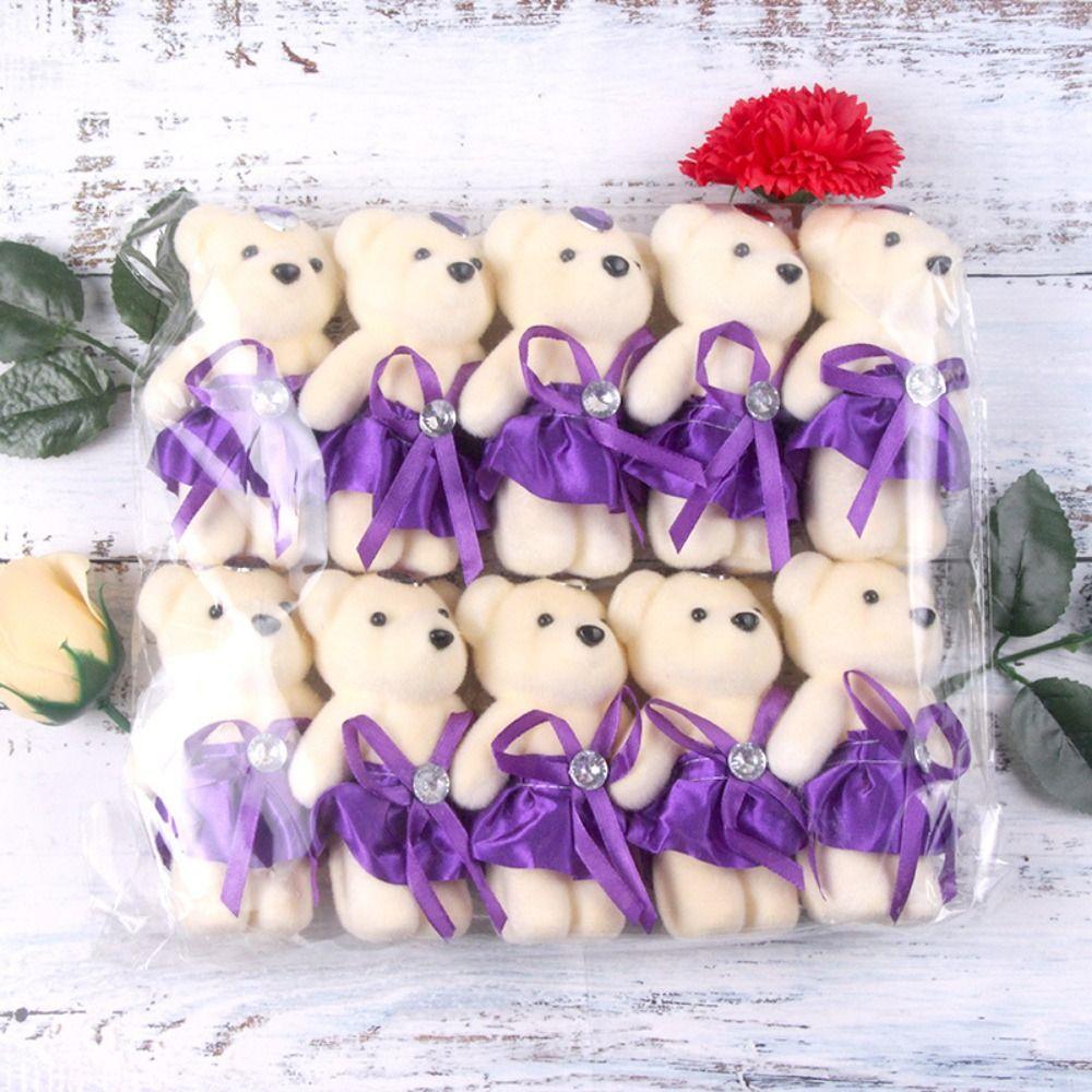 

10 шт./компл. кукла-медведь, букет, аксессуары, День святого Валентина, букет цветов, мультяшный плюшевый кукла-медведь, букеты на выпускной