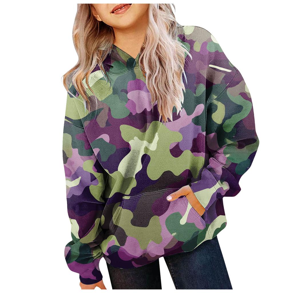 Tactical Camouflage 3D Print Hoodies For Kids Long Sleeve Fashion Hooded Pullover Toddler Boys Girls Y2k Hoodies Casual Tops