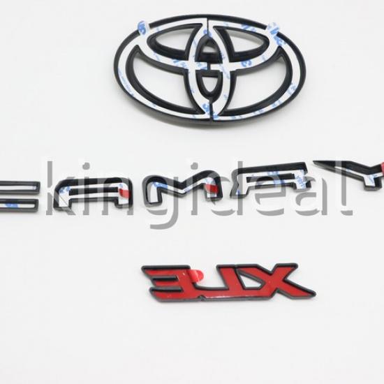 3PCS 2018-2024 FOR CAMRY XLE Matte Black Out EMBLEM OVERLAY KIT 8th Gen CAMRY