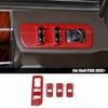 Window Lift Switch Button Panel Cover Trim Red Carbon Fiber For 15-20 Ford F150