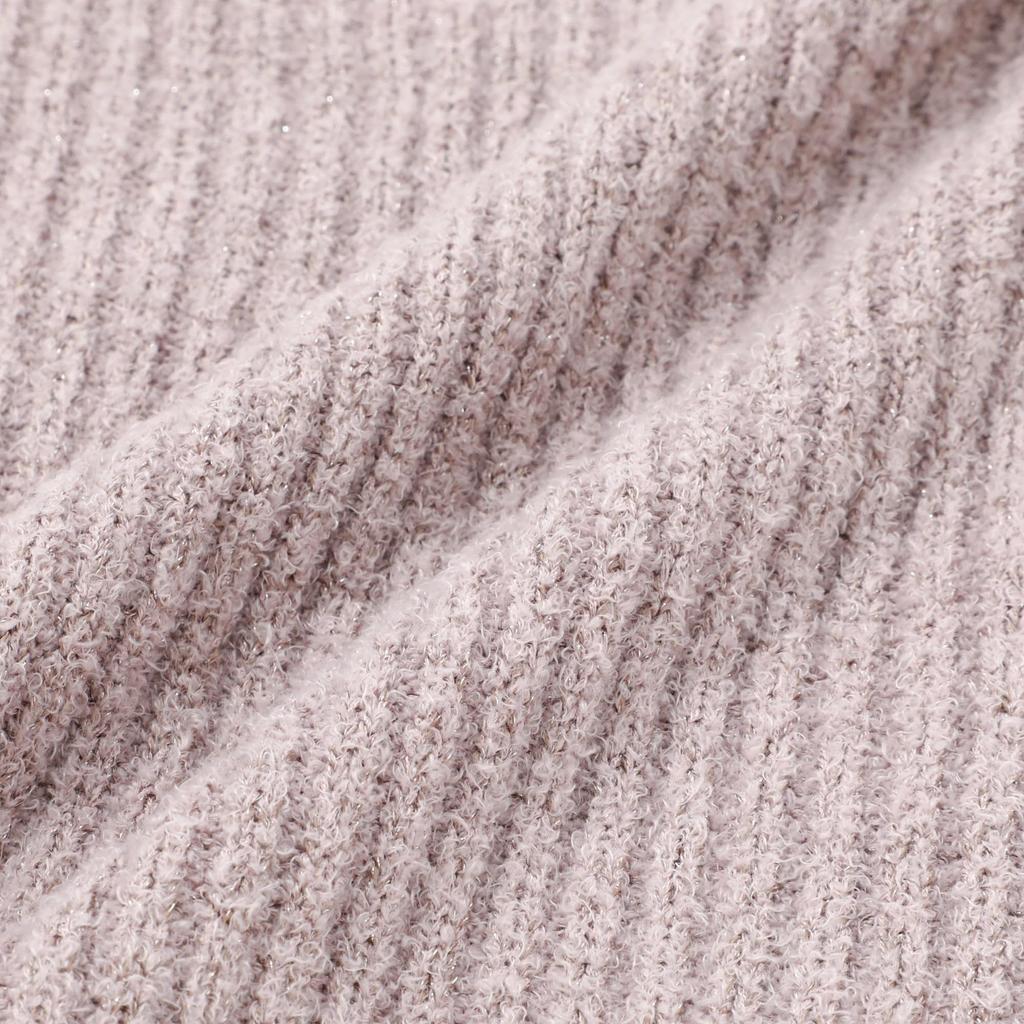 Francfranc Moist Feather Knit Glitter 2025 Relaxed Knit Dress Dress, Pink, Model,