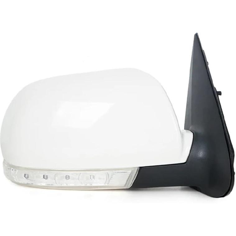 Left Right Car Folding Side Rearview Mirror Compatible For Hyundai Santa Fe 2.4L 2.7L 2007 2008 2009 2010 2011 2012 8PINS With Lamp(Only Right black)