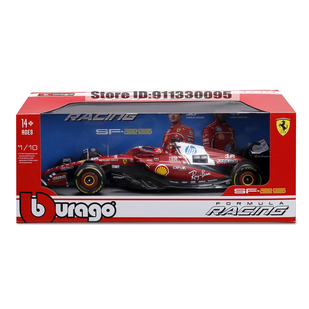 Bburago 1:18 2025 F1 Ferrari SF25 #16 Charles Leclerc #44 Lewis Hamilton Car Model Toy Die Cast Vehicles Collectible Model Car