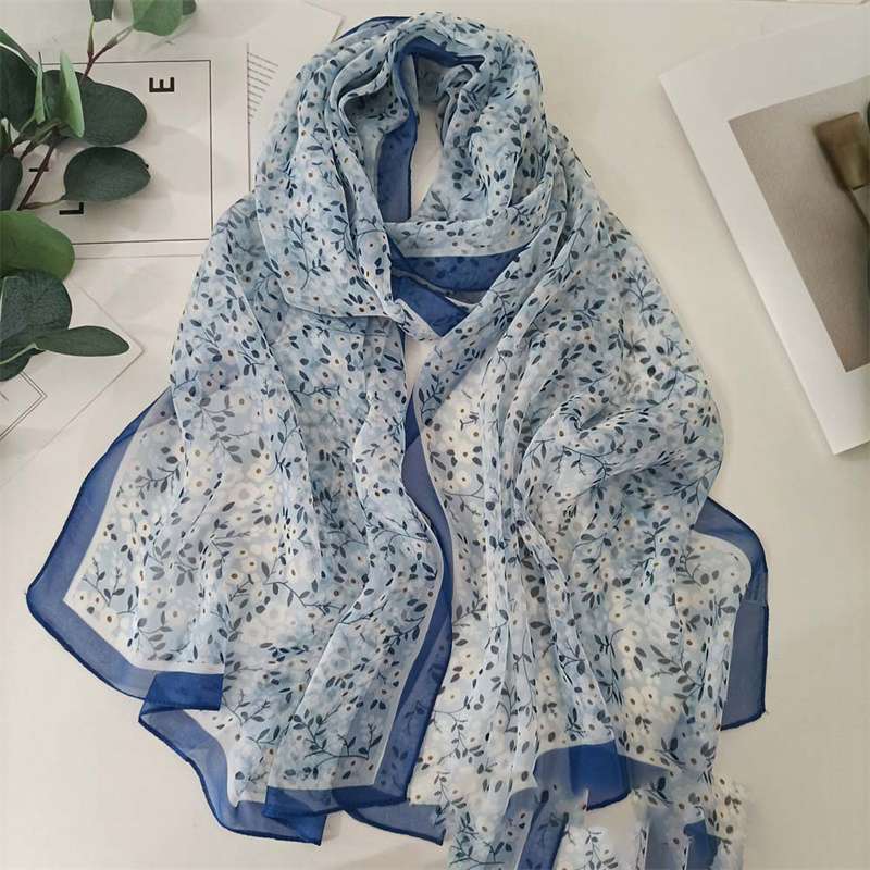 Scarf Lotus Pond Wholesale Long Women's Scarf Beach Scarf Moonlight Thin Summer Lotus Sunscreen Scarf Scarf