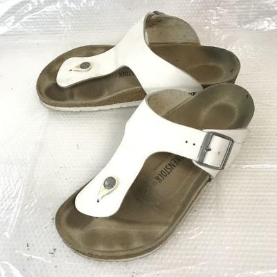 Leather Sandals Thong 41 26.5 White Made In Germany Shoes Sandal(USED)
