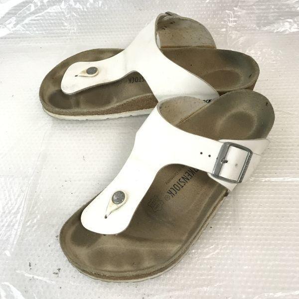 

BIRKENSTOCK Кожаные сандалии шлепанцы 41 26.5 Белый Сделано в Германии Обувь Сандалии