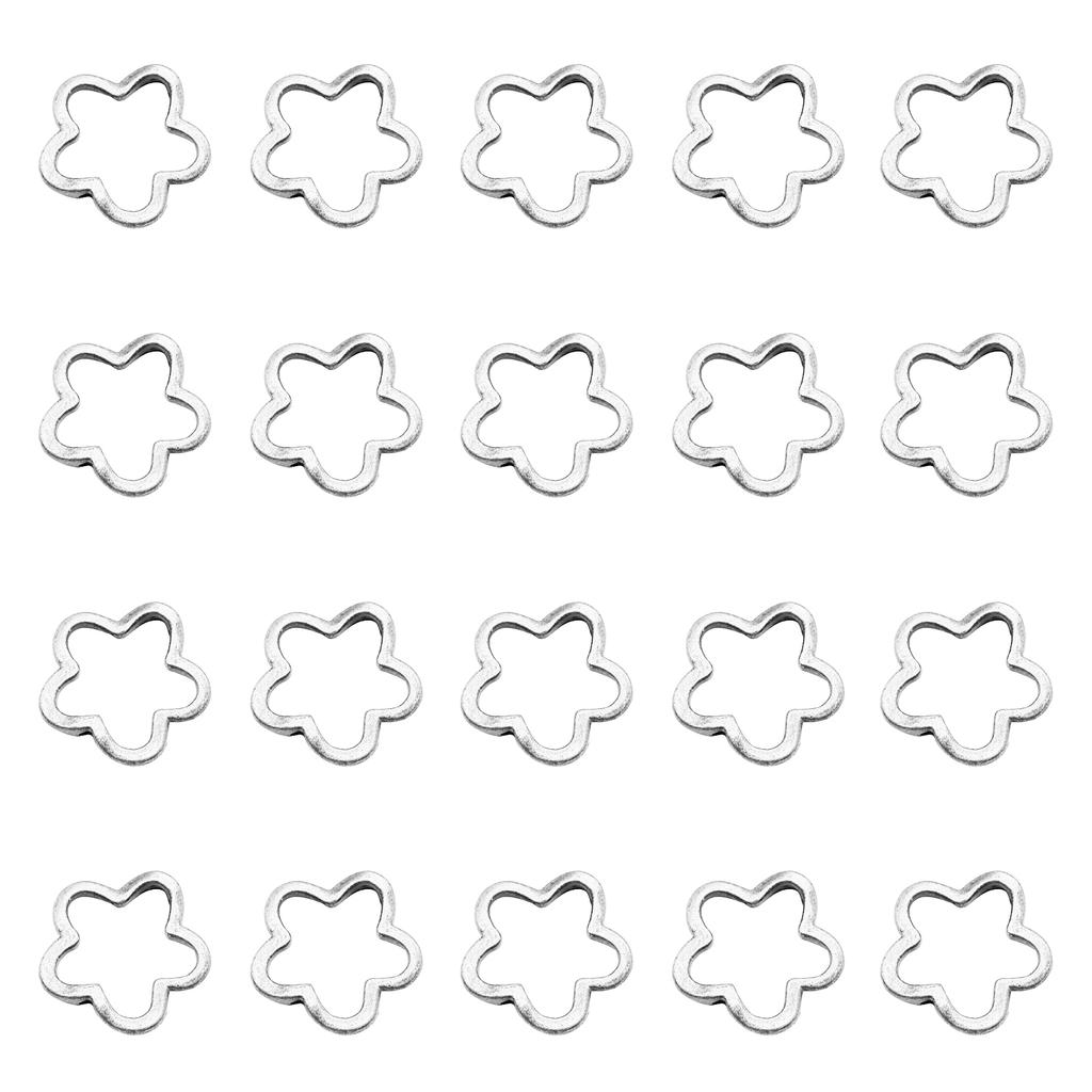 20pcs 16x16mm Flower Charm Beads Antique Silver Bronze Color Flower Charm Spacer Beads Flower Spacer Beads Charm