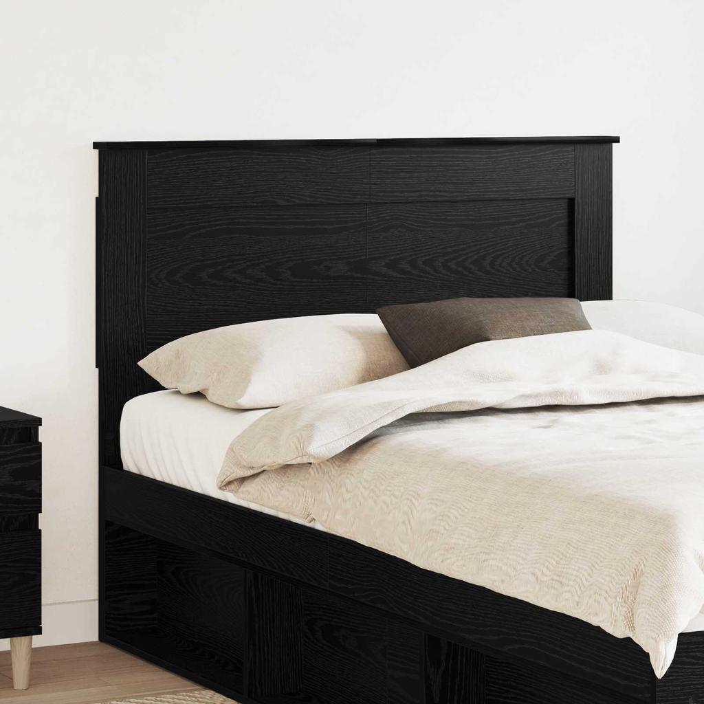 Headboard with Headboard Black Oak Effect 120 cm Wood Based Material