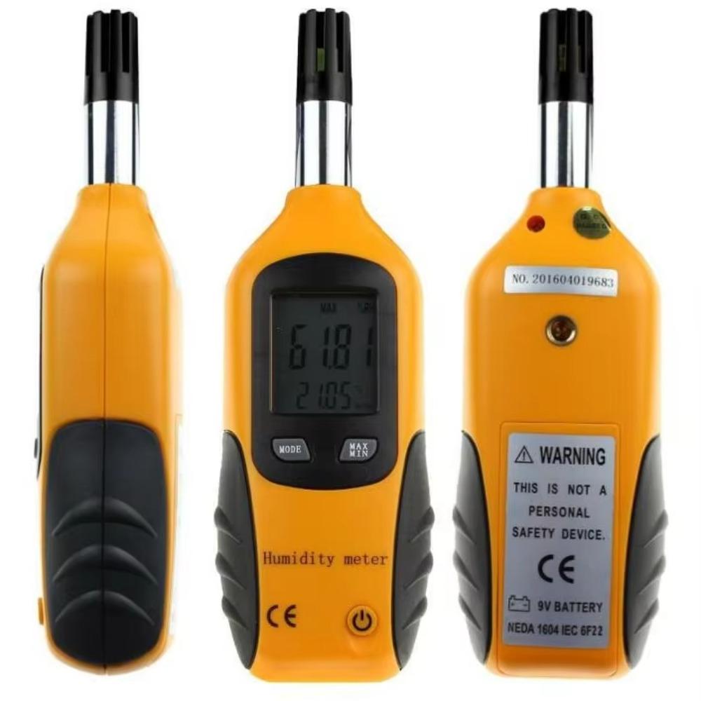 Digital Psychrometer Handheld Temperature Humidity Meter with Dew Point and Wet Bulb Temperature Plastic Shed Moisture Meter