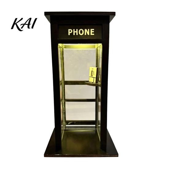 Retro Phone Booth Light Vintage Ambient Lamp, Tall Telephone Night Light, Nostalgic Table Lamp Warm LED for Bedroom Home Office Study Bar Decor
