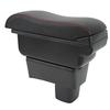 Car Console Armrest Box for Suzuki Swift (2005-2021), Large Capacity, Smooth Touch, Black Surface with Red Lines