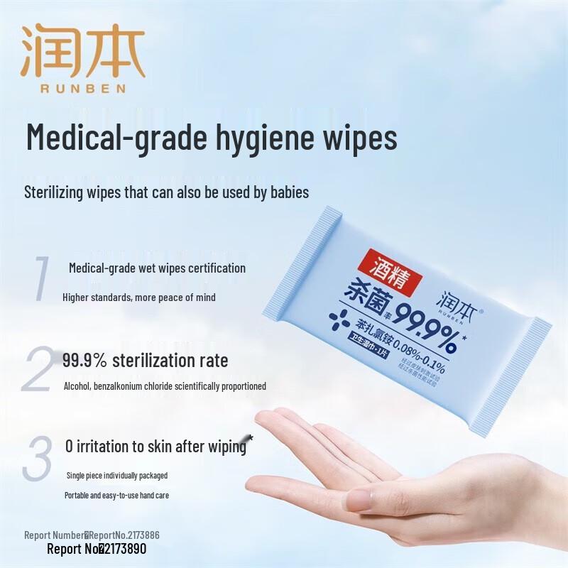 Runben Fragrance-Free Baby Hand & Mouth Wipes