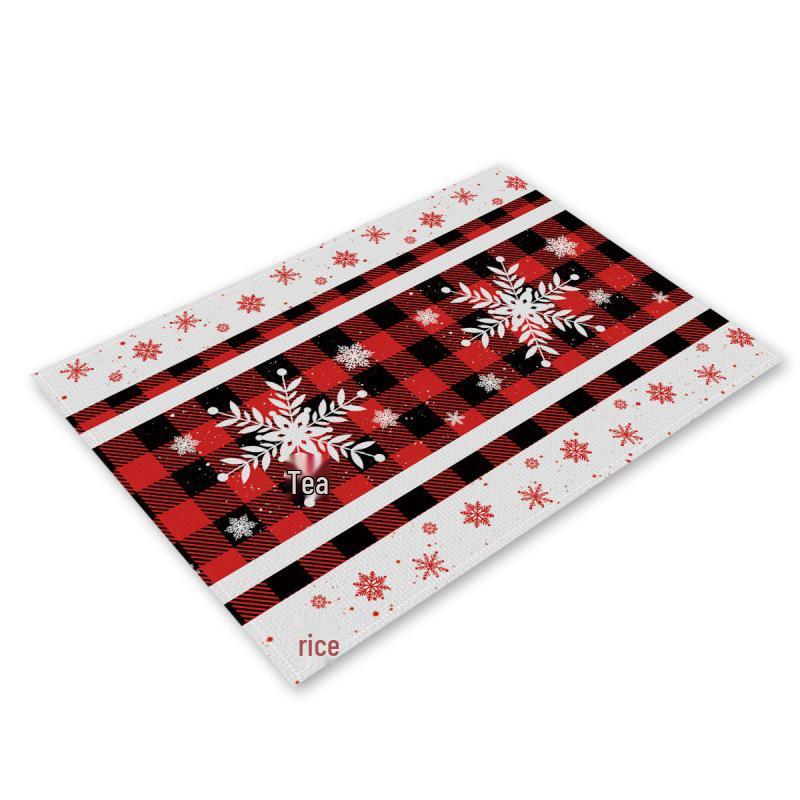 Festive Christmas Linen Table Mats - Heat Resistant Western Style Decor