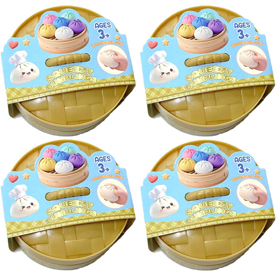 Jucărie squishy Găluște cu sclipici Bun Baozi Găluște Cutie Misterioasă Mâncare Colorată Squishy Jucărie Senzorială Fidget Jucărie Anti Stres de Strâns