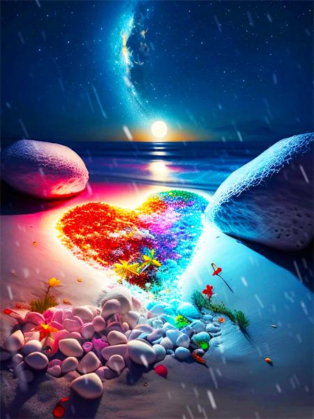 5d Diamond Painting Full Drill Fantasy Night Seaside Embroidery Mosaic Stone Landscape Crystal Wall Art