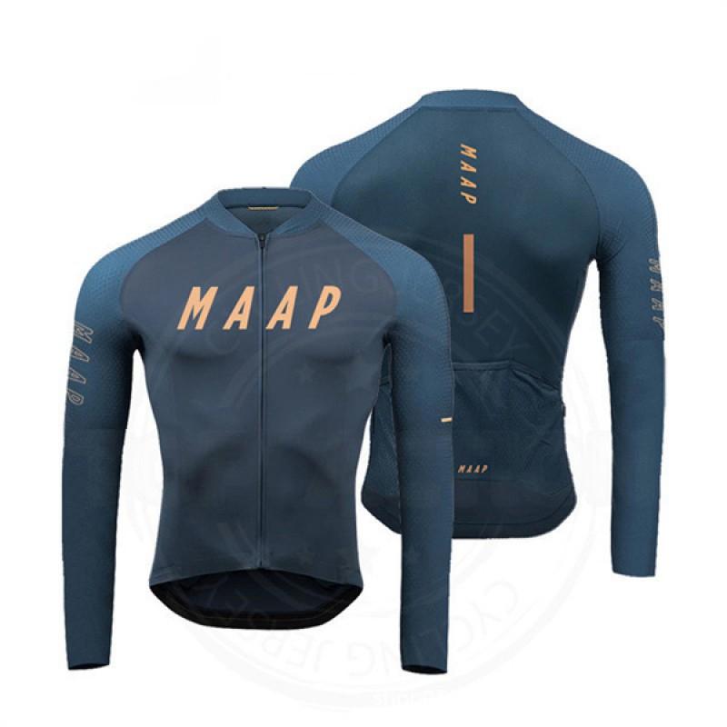 Mens Long Sleeve Cycling Jersey Spring Autumn Winter Breathable Quick Dry Polyester Bike Shirt Road Mountain Biking